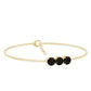 Black Onyx Three Stone Chain Bracelet with Certificate