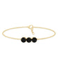 Black Onyx Three Stone Chain Bracelet with Certificate