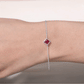 0.8 Carat Princess Cut Ruby Birthstone Bracelet