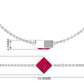0.8 Carat Princess Cut Ruby Birthstone Bracelet