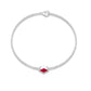 0.8 Carat Princess Cut Ruby Birthstone Bracelet
