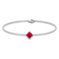 0.8 Carat Princess Cut Ruby Birthstone Bracelet