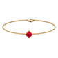 0.8 Carat Princess Cut Ruby Birthstone Bracelet