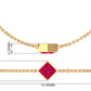 0.8 Carat Princess Cut Ruby Birthstone Bracelet