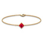 0.8 Carat Princess Cut Ruby Birthstone Bracelet