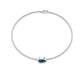 Pulsera de cadena solitaria de topacio azul de Londres talla pera de 0,7 quilates