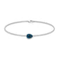 Pulsera de cadena solitaria de topacio azul de Londres talla pera de 0,7 quilates