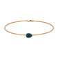 Pulsera de cadena solitaria de topacio azul de Londres talla pera de 0,7 quilates