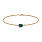 Pulsera de cadena solitaria de topacio azul de Londres talla pera de 0,7 quilates