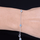 Real Aquamarine Station Chain Bracelet in Bezel Setting