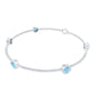 Real Aquamarine Station Chain Bracelet in Bezel Setting