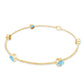 Real Aquamarine Station Chain Bracelet in Bezel Setting