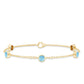 Real Aquamarine Station Chain Bracelet in Bezel Setting