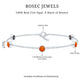 Real Fire Opal Five Stone Station Chain Bracelet in Bezel Setting