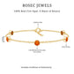 Real Fire Opal Five Stone Station Chain Bracelet in Bezel Setting