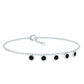 Certified Five Stone Black Onyx Charm Bracelet for Women