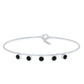 Certified Five Stone Black Onyx Charm Bracelet for Women