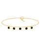 Certified Five Stone Black Onyx Charm Bracelet for Women
