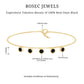 Certified Five Stone Black Onyx Charm Bracelet for Women