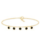 Certified Five Stone Black Onyx Charm Bracelet for Women