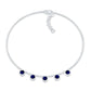 Bezel Set Blue Sapphire Charm Bracelet