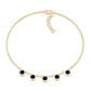 Bezel Set Blue Sapphire Charm Bracelet