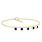 Bezel Set Blue Sapphire Charm Bracelet
