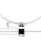 Auténtica pulsera de cadena con solitario de granate talla princesa de 1,4 quilates