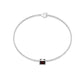Auténtica pulsera de cadena con solitario de granate talla princesa de 1,4 quilates