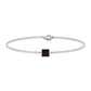 Auténtica pulsera de cadena con solitario de granate talla princesa de 1,4 quilates