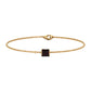 Auténtica pulsera de cadena con solitario de granate talla princesa de 1,4 quilates
