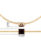 Auténtica pulsera de cadena con solitario de granate talla princesa de 1,4 quilates