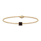 Auténtica pulsera de cadena con solitario de granate talla princesa de 1,4 quilates