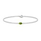 Genuine 0.74 Carat Marquise Cut Solitaire Peridot Chain Bracelet