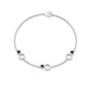 Genuine Emerald and Diamond Station Chain Bracelet