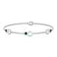 Genuine Emerald and Diamond Station Chain Bracelet