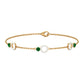 Genuine Emerald and Diamond Station Chain Bracelet