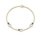Genuine Emerald and Diamond Station Chain Bracelet