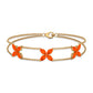Marquise Cut Fire Opal Flower Chain Bracelet