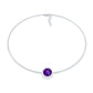 1.2 Carat Genuine Amethyst Solitaire Chain Bracelet in Bezel Set