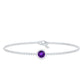 1.2 Carat Genuine Amethyst Solitaire Chain Bracelet in Bezel Set
