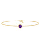 1.2 Carat Genuine Amethyst Solitaire Chain Bracelet in Bezel Set