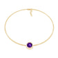 1.2 Carat Genuine Amethyst Solitaire Chain Bracelet in Bezel Set