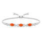 Pulsera de mujer tipo bolo infinito con ópalo de fuego ovalado natural