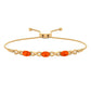 Pulsera de mujer tipo bolo infinito con ópalo de fuego ovalado natural