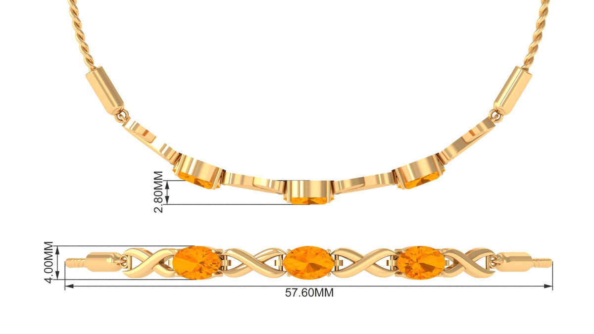 Pulsera de mujer tipo bolo infinito con ópalo de fuego ovalado natural