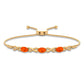Pulsera de mujer tipo bolo infinito con ópalo de fuego ovalado natural
