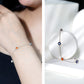 Bezel Set Fire Opal Evil Eye Station Bracelet for Women