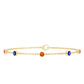 Bezel Set Fire Opal Evil Eye Station Bracelet for Women