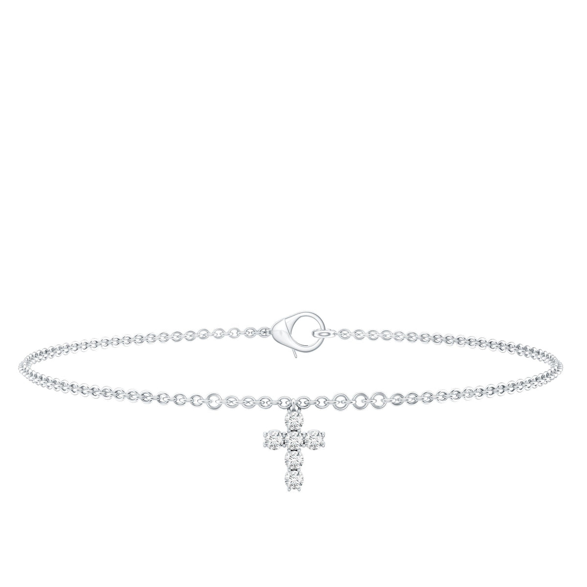 Certified Diamond Cross Chain Bracelet